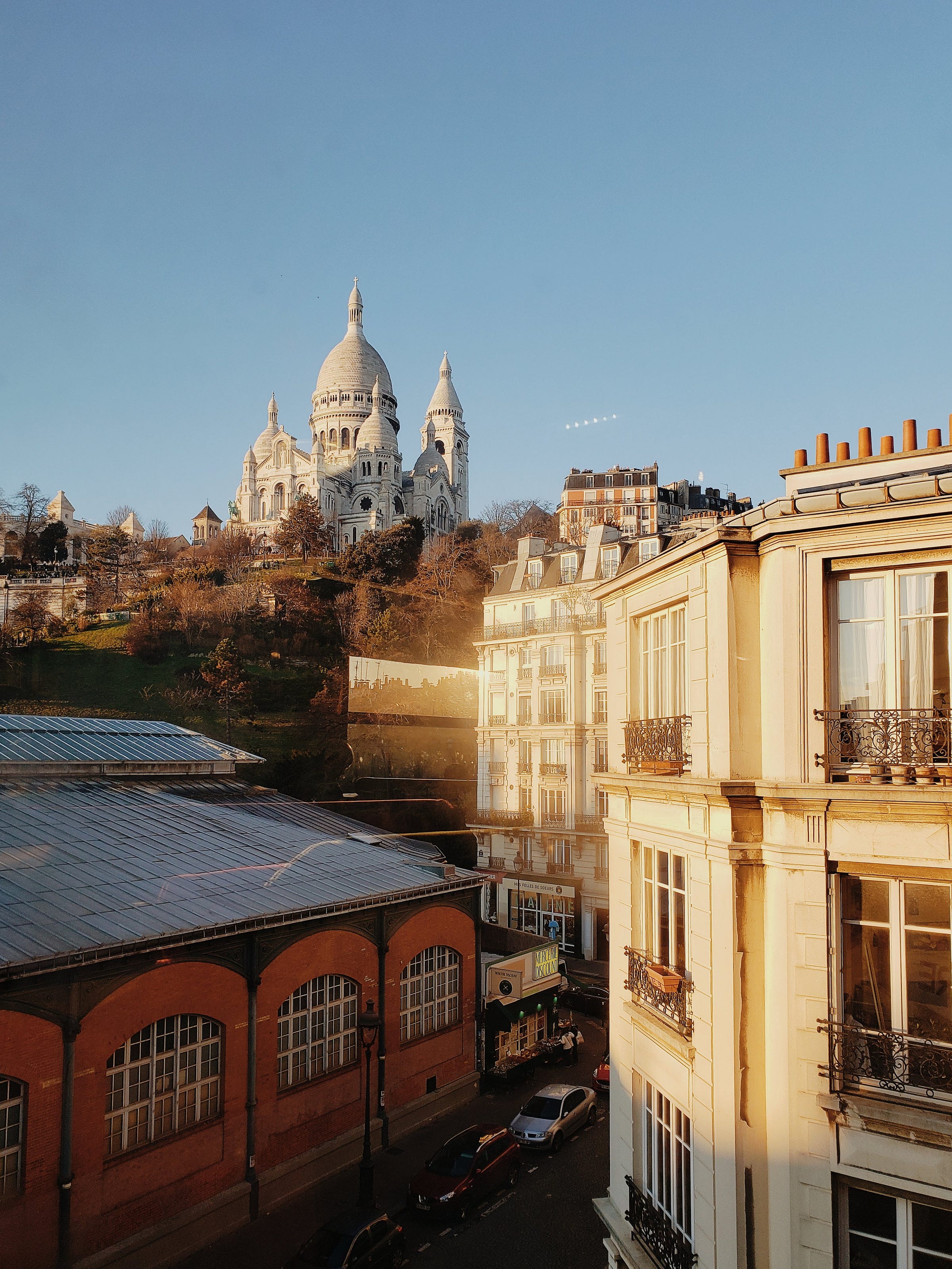 The Sacré-Cour in Paris, as seen from a local fabric store. Winter 2019