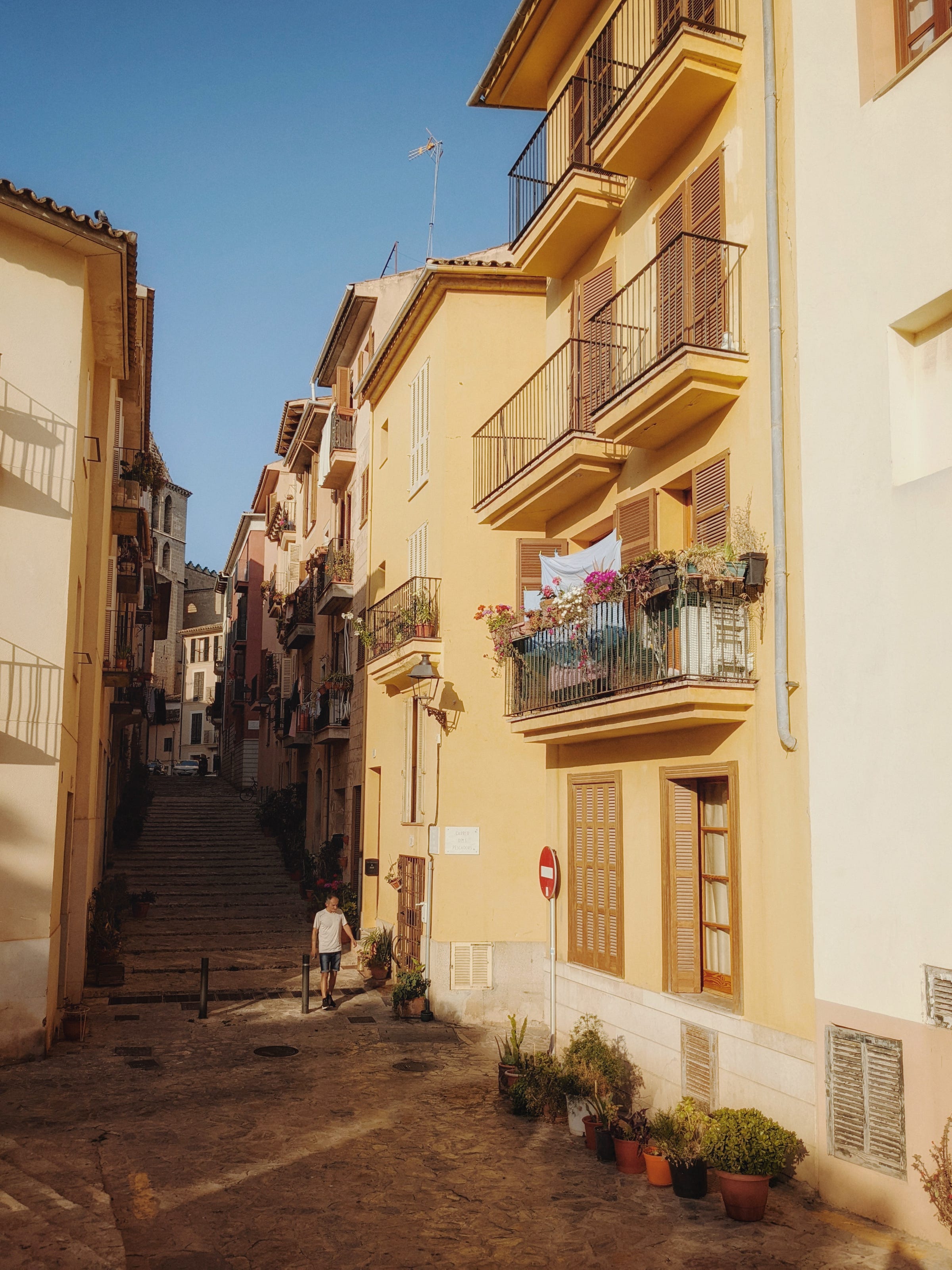 Golden hour on a pretty residential street in Palma. May 2022
