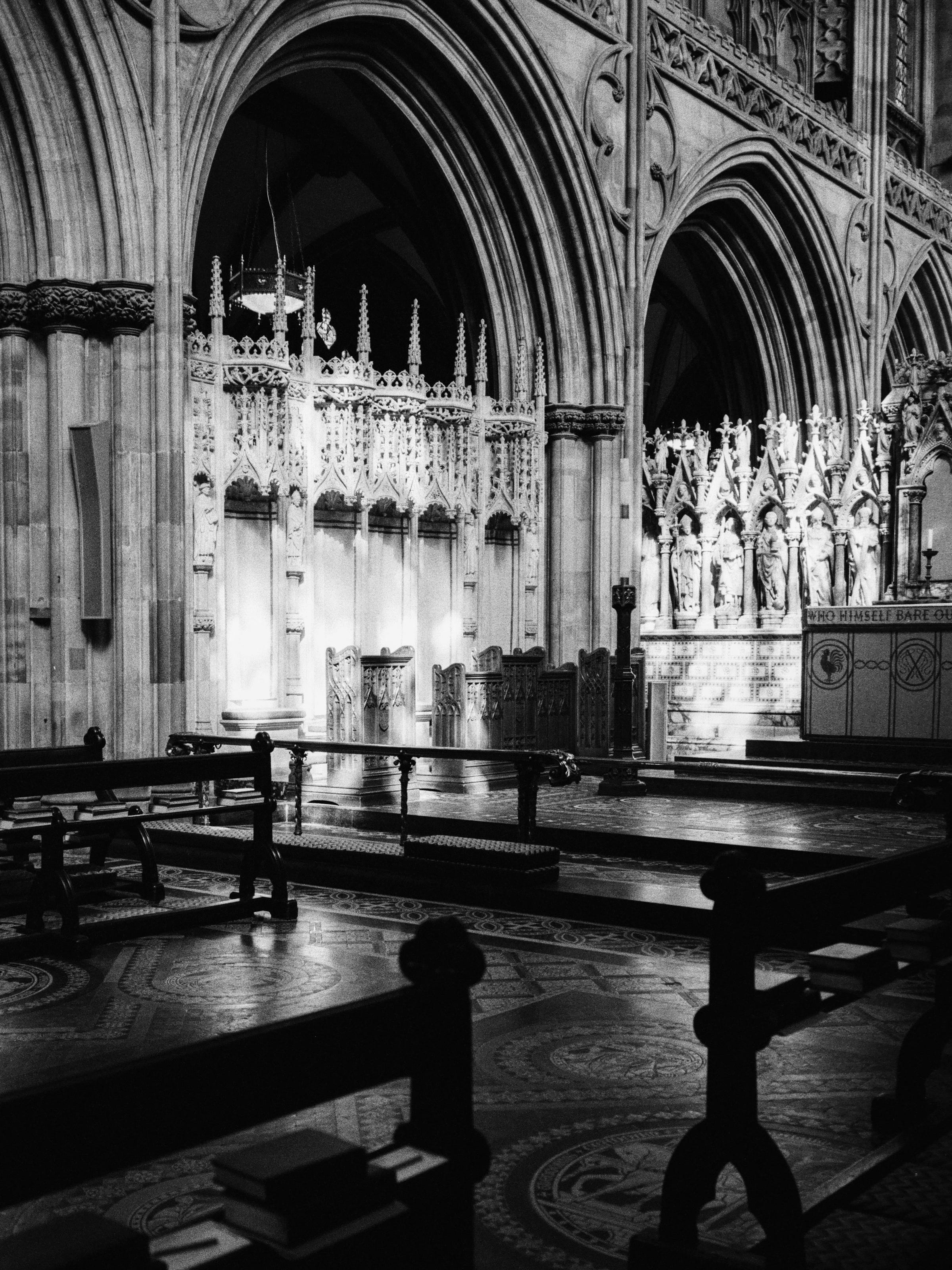 Shapes, lines, and light in a medieval cathedral. Lichfield 2022