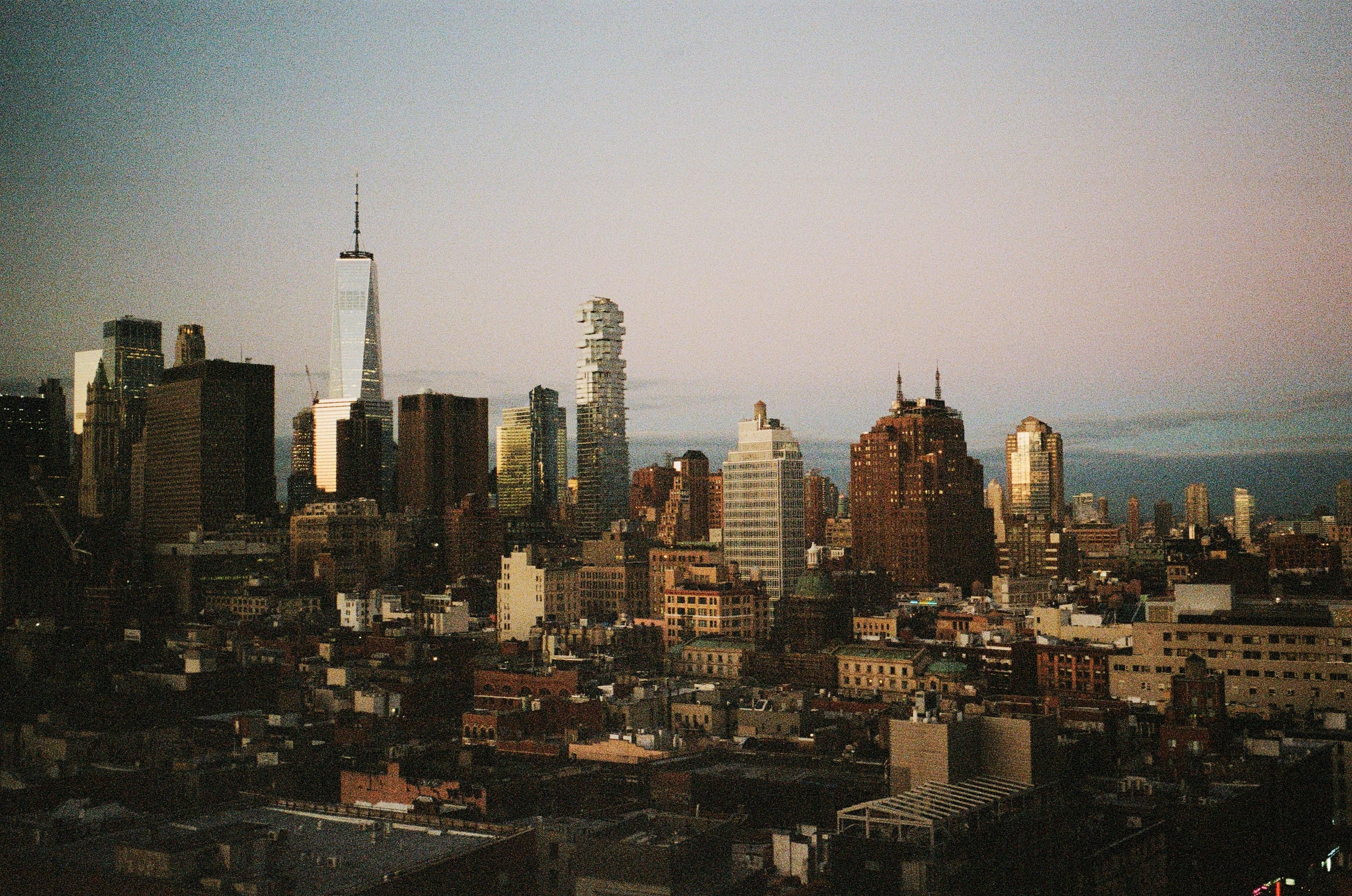 Lower Manhattan at 630am from an upper level floor. Jan 2024