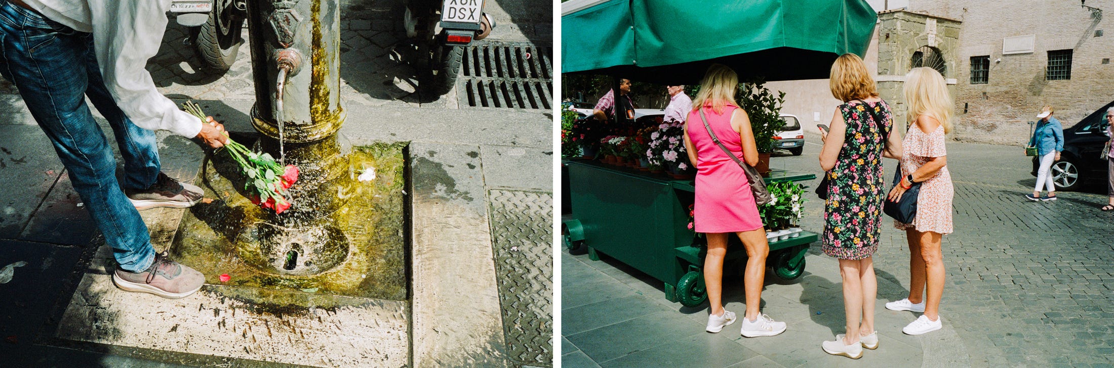 Flowers, on the street. Rome 2022